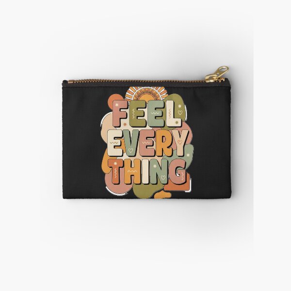 Item preview, Feel Every Thing Retro Groovy Boho Mental Health Quote designed and sold by ConfuseLab Alt.