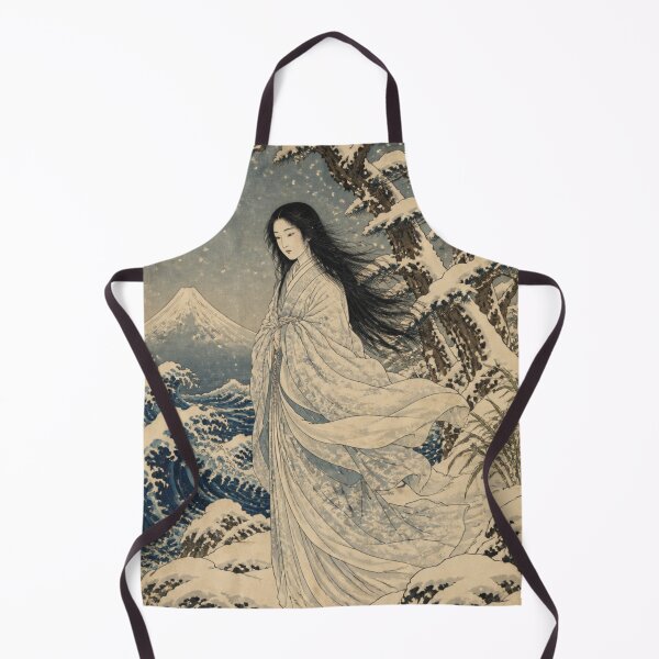 Item preview, Yuki Onna Japanese Snow Woman Ukiyo-e Style with Mount Fuji designed and sold by vekotpu.