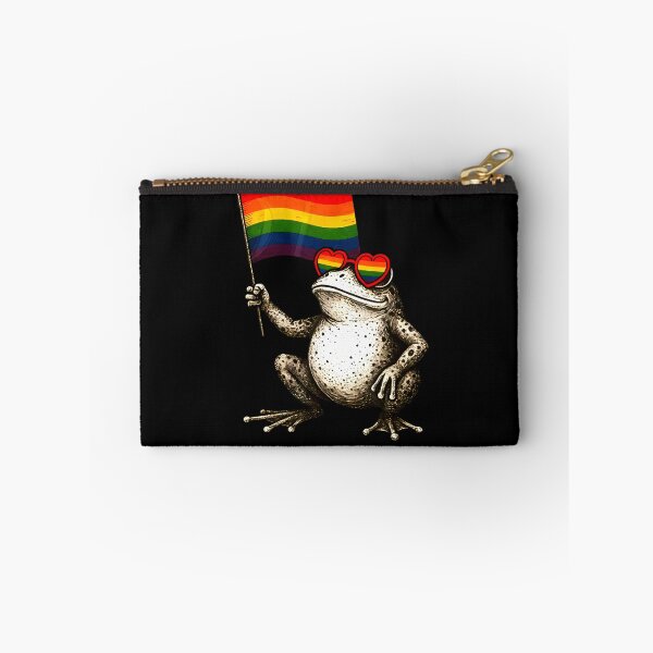 Item preview, Frog Holding Rainbow Flag Heart Glasses LGBT Pride Poster designed and sold by Chibicharm's.
