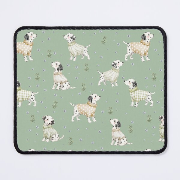 Item preview, Dalmatian Dog in Cozy Sweaters Watercolor Pattern | Sage Green Puppy Illustration for Phone Cases, Tote Bags, Mugs & Gifts designed and sold by PaperyAndInk.