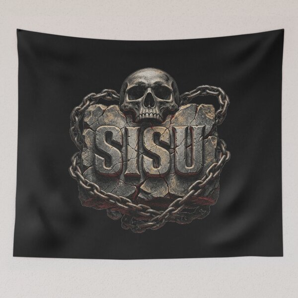 Item preview, SISU Ancient Bedrock – Brutalist Skull Gym Wear designed and sold by SisuPrintsCo.