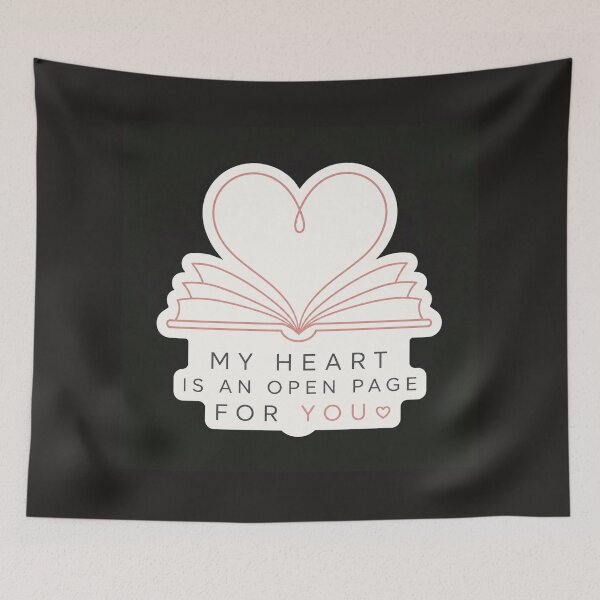 Item preview, My Heart Is An Open Page Romantic Line Art designed and sold by Aliplus+.