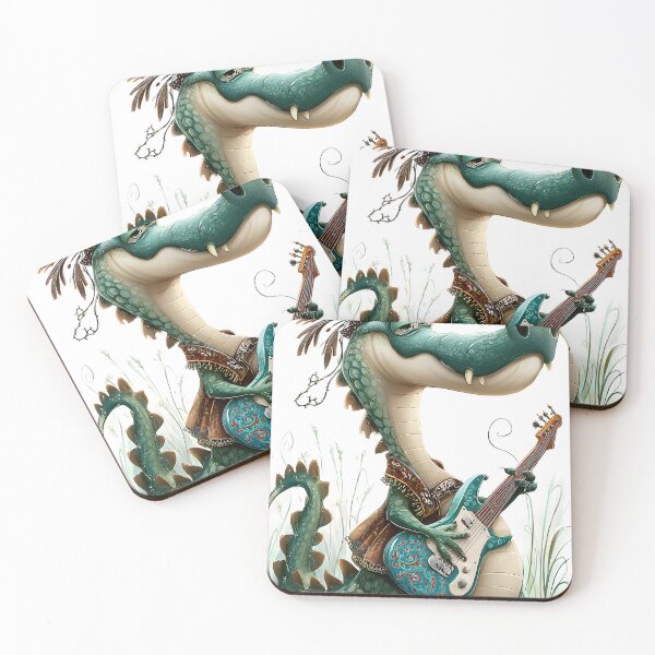 Item preview, Cool Crocodile Rocking on Stage with Guitar designed and sold by Artessie.