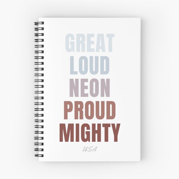 Item preview, USA Wall Decor, Great Loud Neon Proud Mighty Typography designed and sold by MarkedArtPrints.