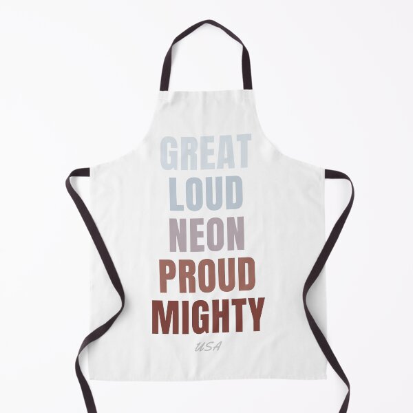 Item preview, USA Wall Decor, Great Loud Neon Proud Mighty Typography designed and sold by MarkedArtPrints.