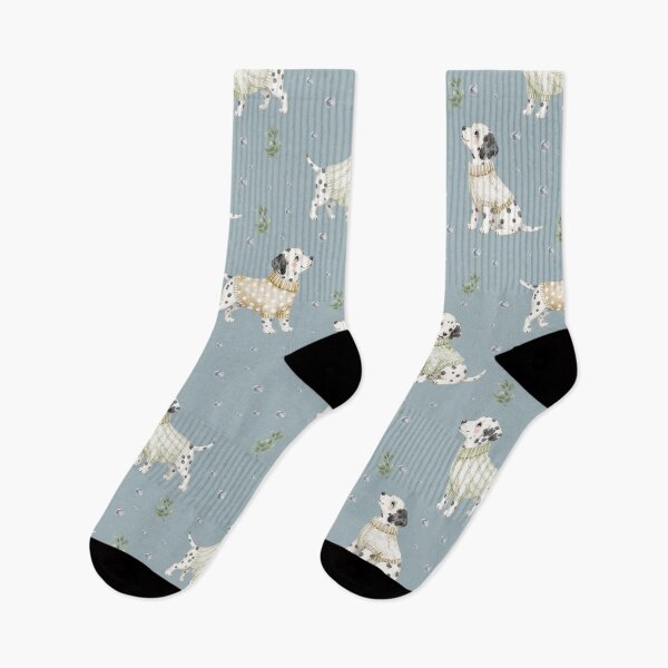 Item preview, Dalmatian Dog in Cozy Sweaters Watercolor Pattern | Puppy Illustration for Phone Cases, Tote Bags, Mugs & Gifts designed and sold by PaperyAndInk.