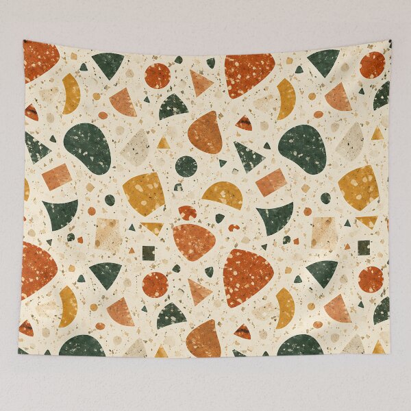 Item preview, Modern Autumn Terrazzo Stone Abstract Pattern designed and sold by Thai Vibe Studio.