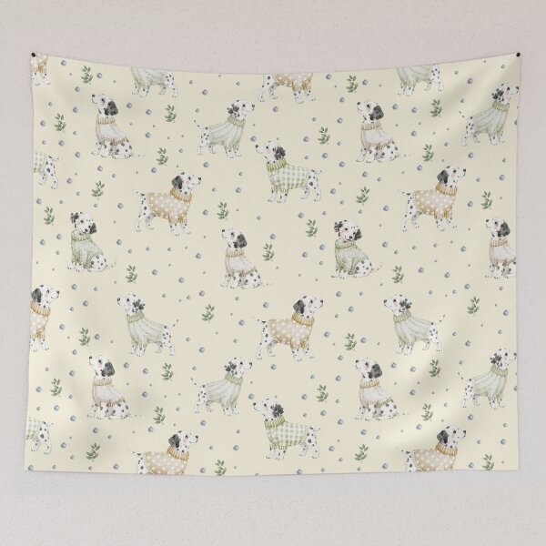 Item preview, Dalmatian Dog in Cozy Sweaters Watercolor Pattern | Puppy Illustration for Phone Cases, Tote Bags, Mugs & Gifts designed and sold by PaperyAndInk.