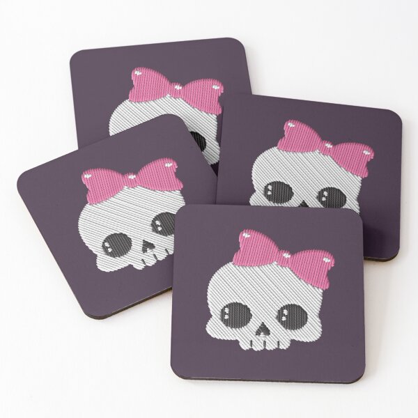 Item preview, Kawaii Skull Pink Bow Embroidery Patch Sticker designed and sold by · GAMING SOUL ·.