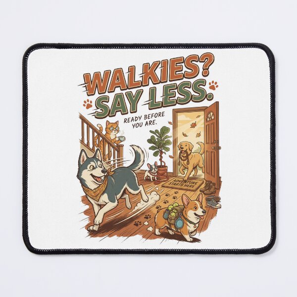 Item preview, Walkies? Say Less. | Funny Dog Lover Design | Excited Husky Illustration | Pet Lifestyle Graphic designed and sold by SAJ Design Studio.