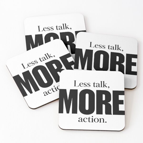 Item preview, Less Talk More Action Bold Minimalist Quote designed and sold by hoille.