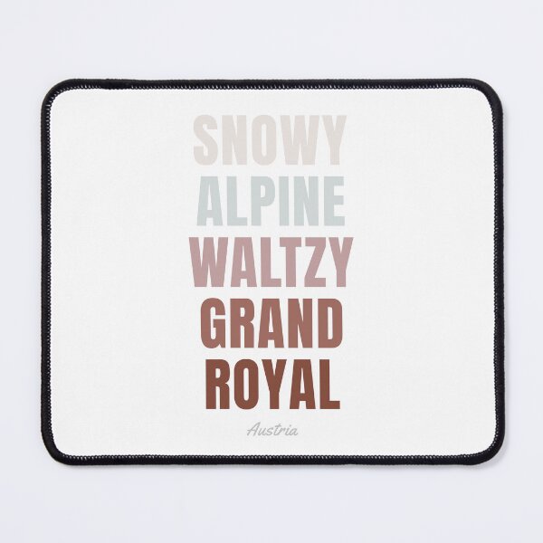 Item preview, Austria Word Art, Snowy Alpine Waltzy Grand Royal Wall Art designed and sold by MarkedArtPrints.