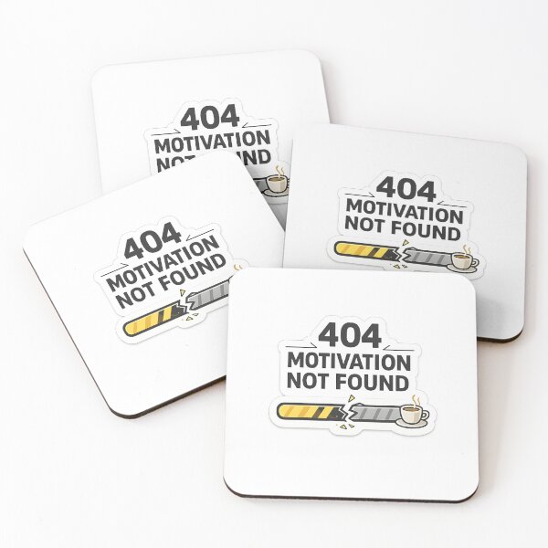 Item preview, 404 Motivation Not Found Sticker designed and sold by CodePaws Creations.