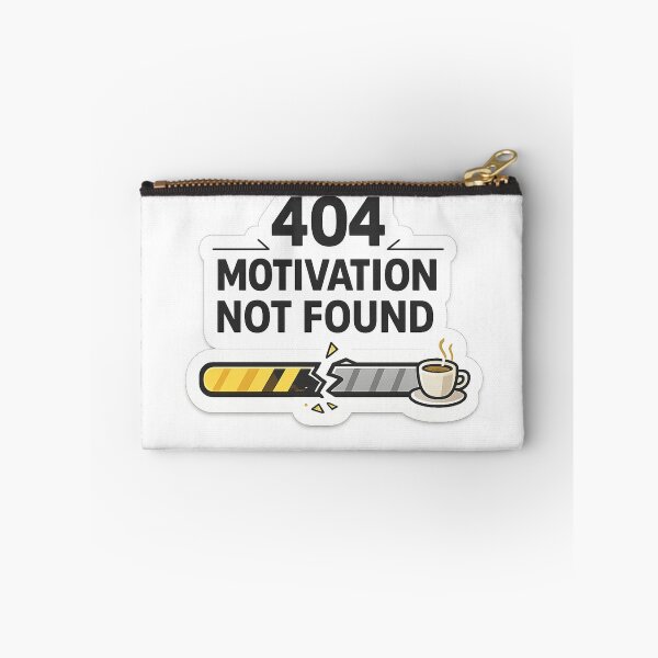 Item preview, 404 Motivation Not Found Sticker designed and sold by CodePaws Creations.