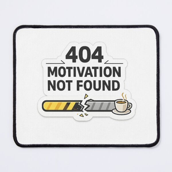 Item preview, 404 Motivation Not Found Sticker designed and sold by CodePaws Creations.