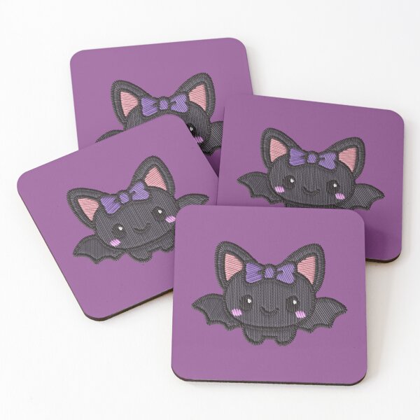 Item preview, Kawaii Bat Purple Bow Embroidery Patch Sticker designed and sold by · GAMING SOUL ·.