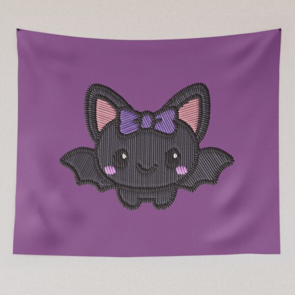 Item preview, Kawaii Bat Purple Bow Embroidery Patch Sticker designed and sold by · GAMING SOUL ·.