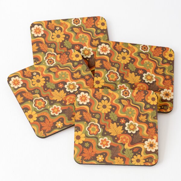 Item preview, Retro 70s Groovy Autumn Wavy Pattern designed and sold by Thai Vibe Studio.