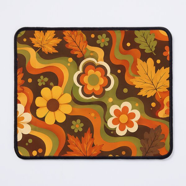 Item preview, Retro 70s Groovy Autumn Wavy Pattern designed and sold by Thai Vibe Studio.