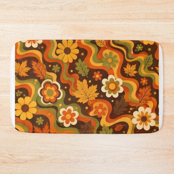 Item preview, Retro 70s Groovy Autumn Wavy Pattern designed and sold by Thai Vibe Studio.