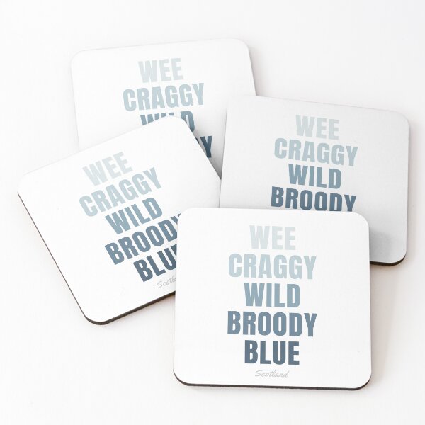 Item preview, Scotland Typographic Print, Wee Craggy Wild Broody Blue Decor designed and sold by MarkedArtPrints.