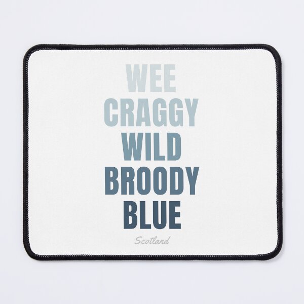 Item preview, Scotland Typographic Print, Wee Craggy Wild Broody Blue Decor designed and sold by MarkedArtPrints.
