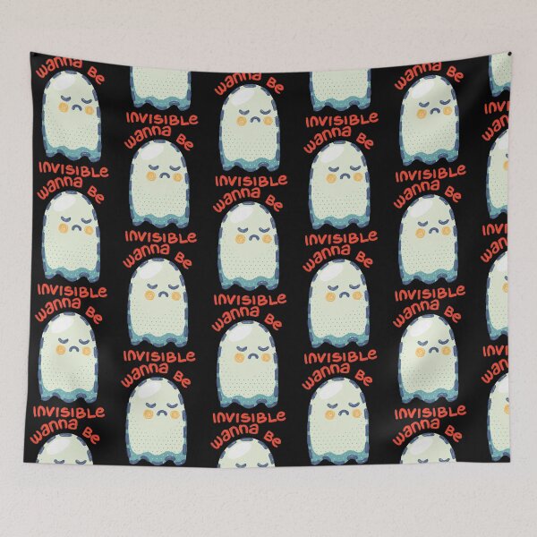 Item preview, Wanna Be Invisible Ghost Cute Funny Social Anxiety Design designed and sold by sakariingallery.