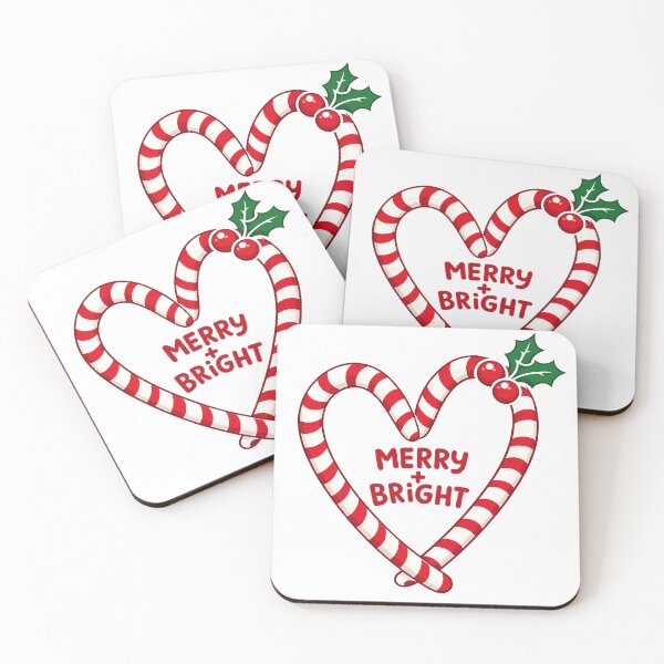 Item preview, Merry and Bright Candy Cane Heart Christmas Graphic designed and sold by The secret storage room.