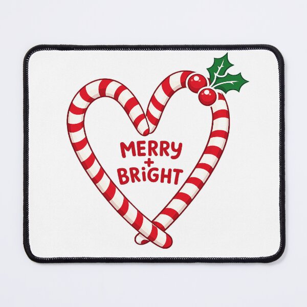 Item preview, Merry and Bright Candy Cane Heart Christmas Graphic designed and sold by The secret storage room.