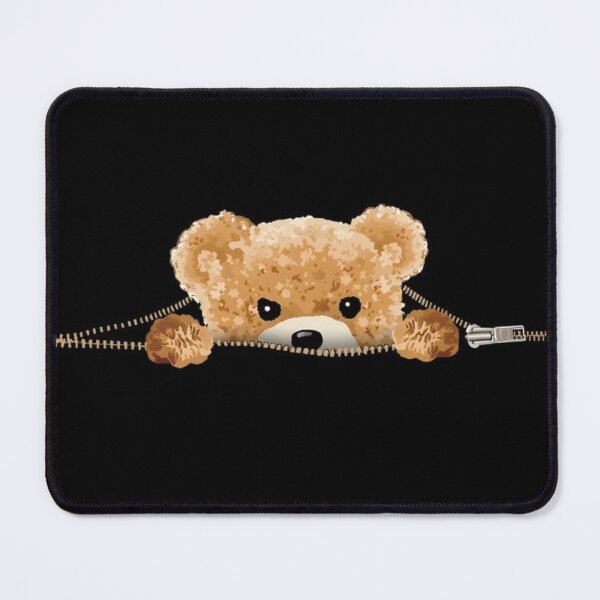 Item preview, Peeking Teddy Bear Zipper Art designed and sold by InkcredibleNG.
