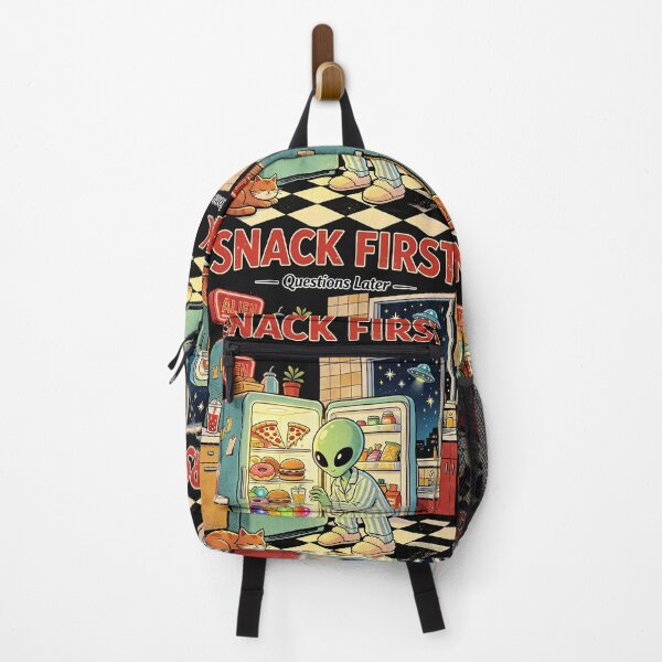 Item preview, Snack First Questions Later Funny Alien designed and sold by NatalieJeans.