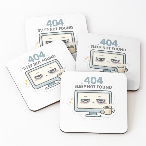 Item preview, 404 Sleep Not Found Sticker designed and sold by CodePaws Creations.