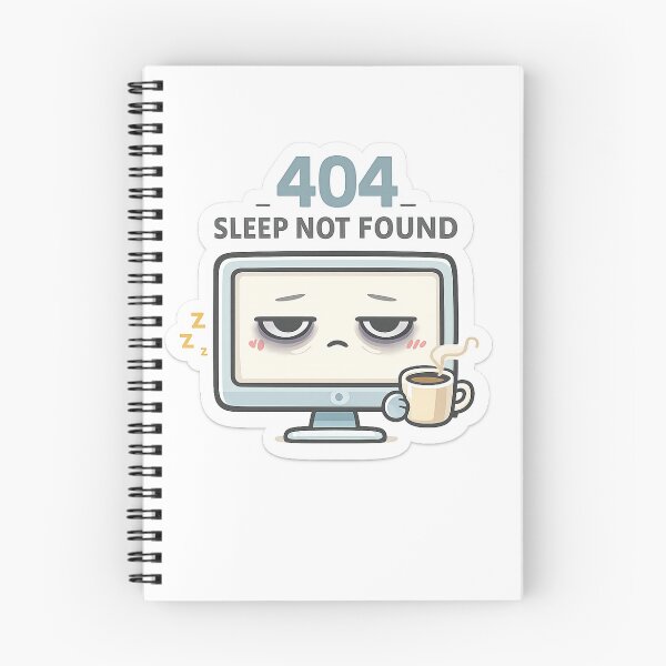 Item preview, 404 Sleep Not Found Sticker designed and sold by CodePaws Creations.