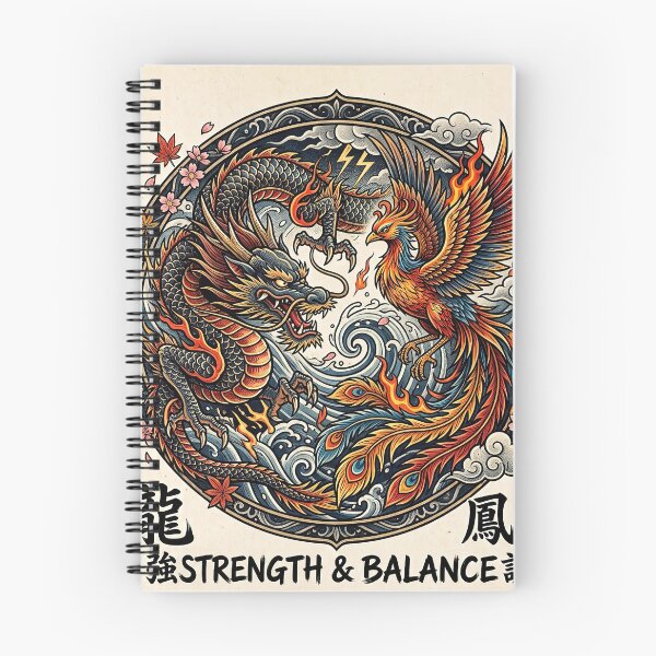 Item preview, Japanese Tattoo T-Shirt / Phone Case: Dragon and Phoenix - Strength and Balance (Irezumi Style) designed and sold by StyleArtStudio.