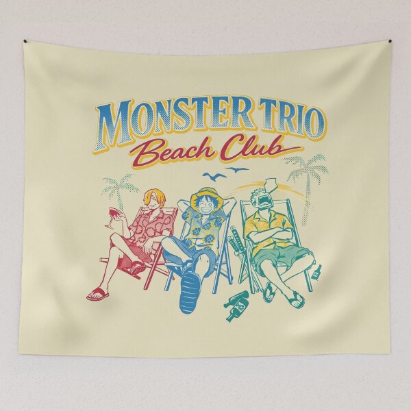 Item preview, Monster Trio Beach Club No Work, All Play designed and sold by PRINTATSTUDIO.