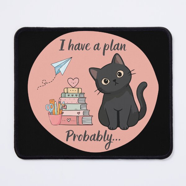 Item preview, I Have a Plan Probably Funny Black Cat Back to School Design designed and sold by T-version.