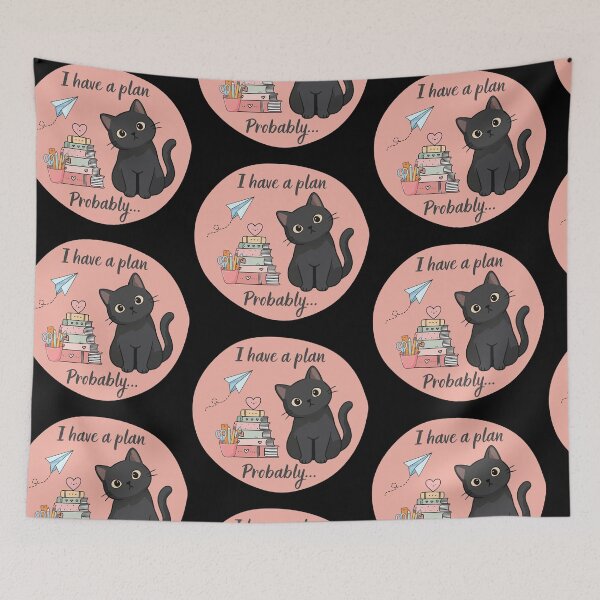Item preview, I Have a Plan Probably Funny Black Cat Back to School Design designed and sold by T-version.