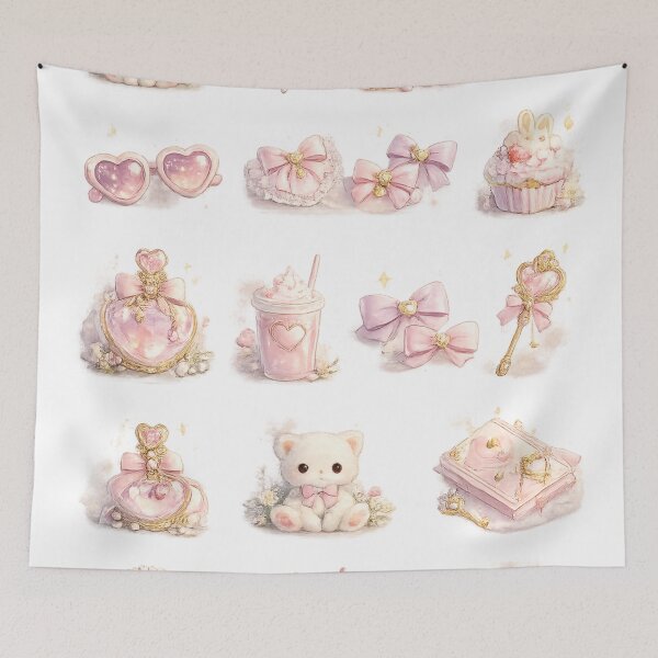 Item preview, Soft Pastel Cute Bunny Teddy Bear Coquette Aesthetic designed and sold by Rehnair.