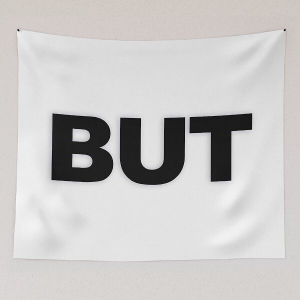 Item preview, BUT — Black Minimal Bold Type Statement designed and sold by WORDPAUSE.