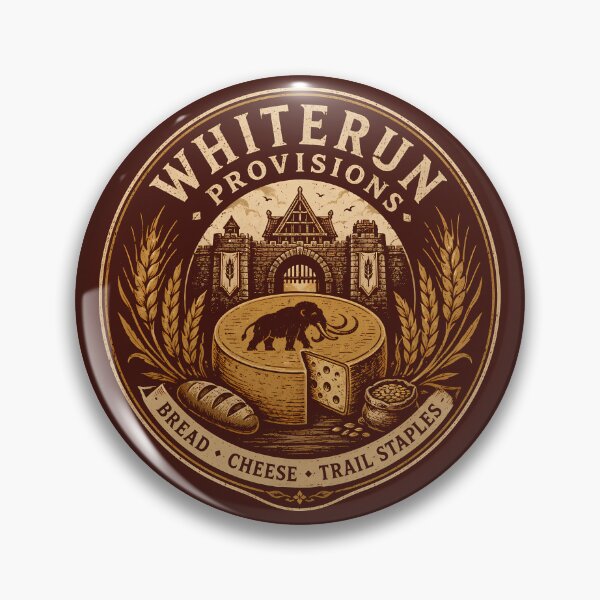 Item preview, Whiterun Provisions & Mammoth Cheese Badge designed and sold by agearb.