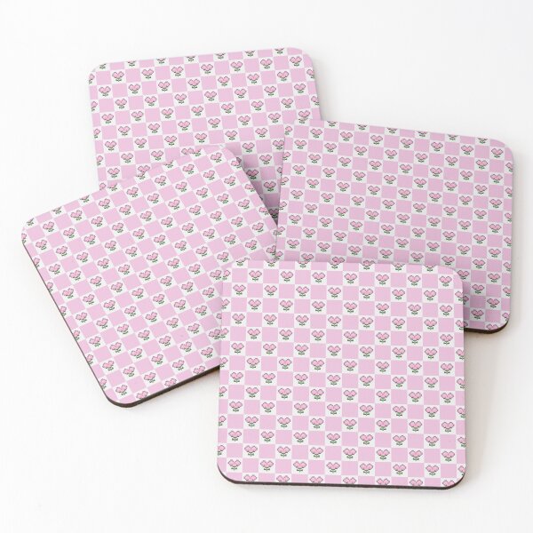 Item preview, Pink Pixel Flower Checkerboard Pattern designed and sold by Little Dora Art.