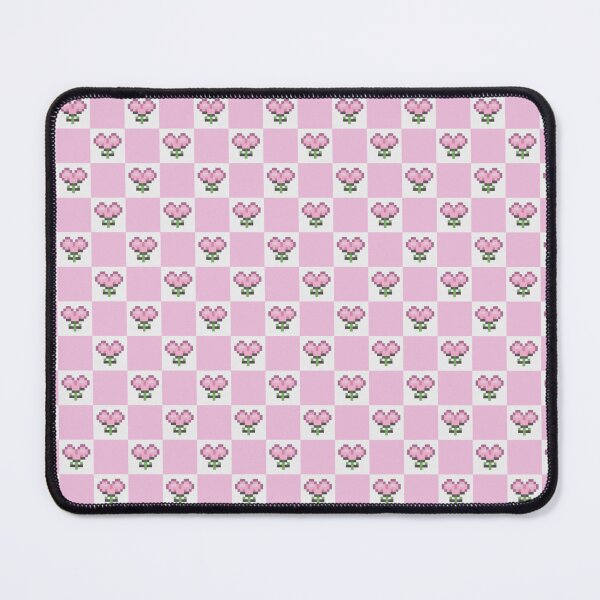 Item preview, Pink Pixel Flower Checkerboard Pattern designed and sold by Little Dora Art.
