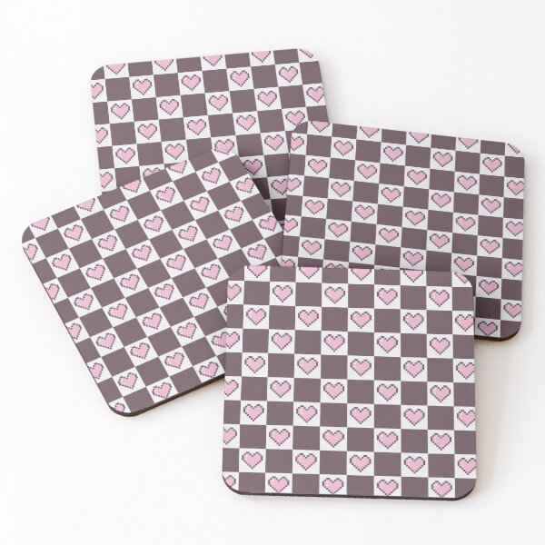 Item preview, Pink Pixel Heart Checkerboard Pattern designed and sold by Little Dora Art.