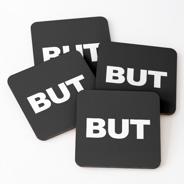 Item preview, BUT — White Minimal Bold Type Statement designed and sold by WORDPAUSE.