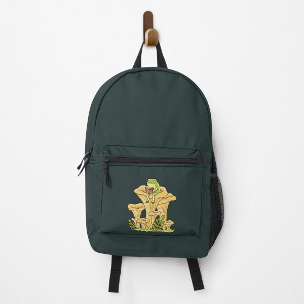 Item preview, Frog Reading a Book on Chanterelle Mushroom Cottagecore Art designed and sold by LeshanArt.