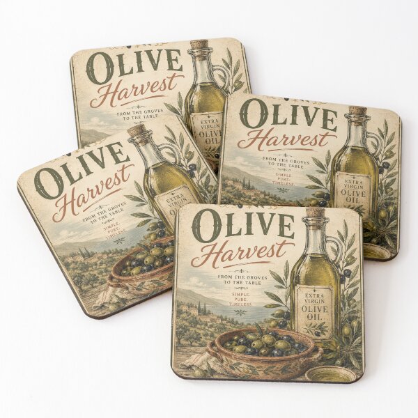 Item preview, Vintage Mediterranean Olive Harvest Poster designed and sold by MWprint.