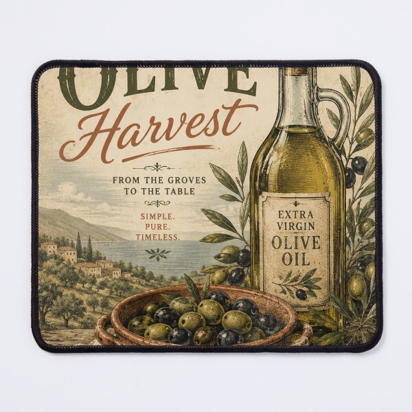 Item preview, Vintage Mediterranean Olive Harvest Poster designed and sold by MWprint.