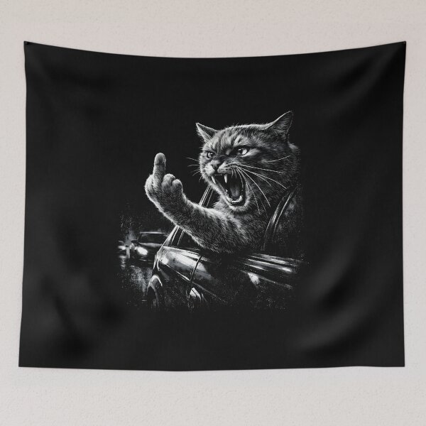 Item preview, Angry Cat Middle Finger Shirt, Funny Rude Cat Graphic Tee, Savage Cat Meme Vintage Design, Dark Humor Cat Lover Gift, Comfort Colors designed and sold by Catspeachy.