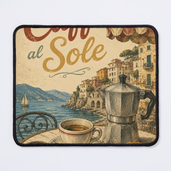 Item preview, Vintage Italian Seaside Coffee Poster designed and sold by MWprint.