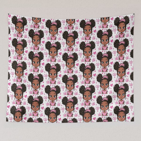 Item preview, Cute Little Princesses Kawaii Pink Crowns and Hearts Print Pattern designed and sold by RichardRags.